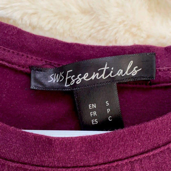 SWS ESSENTIALS Burgundy Knot Tee - Picture 2 of 2